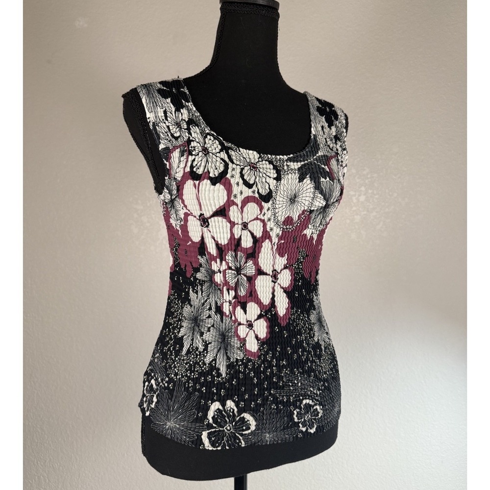 Nicola Y2K Crinkle Top Size M Boho Artsy Whimsygoth Floral